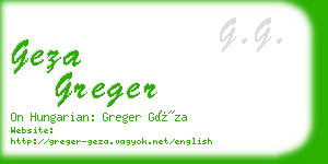 geza greger business card